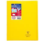 Cahier piqué Koverbook 24x32cm 48 pages petits carreaux + marge couverture polypropylène transparent - Jaune
