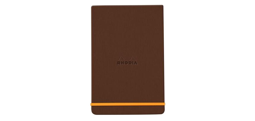 Rhodiarama Webnotepad rembordé rigide A5 192 pages ligné microperforé papier ivoire 90g fermeture élastique - Bronze