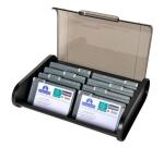 Portabiglietti da tavolo con coperchio Topline per 400 biglietti da visita - Intercalari neri/box