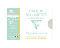 Papier Calque pochette 12F A4 70/75g millimétré