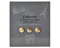 Carpeta de MONEDAS TURÍSTICAS 25,5x28 cm - Capacidad: 50 monedas turísticas o fichas de recuerdo (34 mm). - Gris