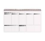 My.weekly.planner Age Bag cahier reliure intégrale en-tête 29,7x17 cm 120 pages détachables Semainier de bureau non daté et réglure DOT au verso - Noir