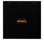 Bloc agrafé Rhodia Le Carré N°210 21x21 cm 80 feuillets petits carreaux 5x5 80g - Noir