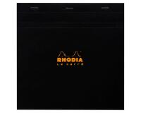 Bloc agrafé Rhodia Le Carré N°210 21x21 cm 80 feuillets petits carreaux 5x5 80g - Noir