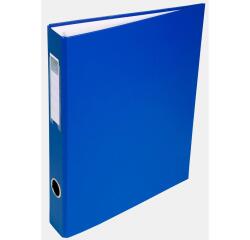 Classeur rembordé PVC 4 anneaux en D de 30mm en 3ème de couverture - A4 - Bleu