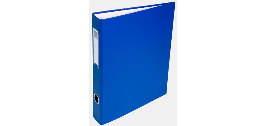 Classeur rembordé PVC 4 anneaux en D de 30mm en 3ème de couverture - A4 - Bleu