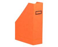 Rhodiarama porte-revues simili cuir italien 10x25x31 cm - Tangerine