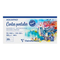 Aquapad Cartes Postales bloc collé 20F 7,5x14,8cm 300g