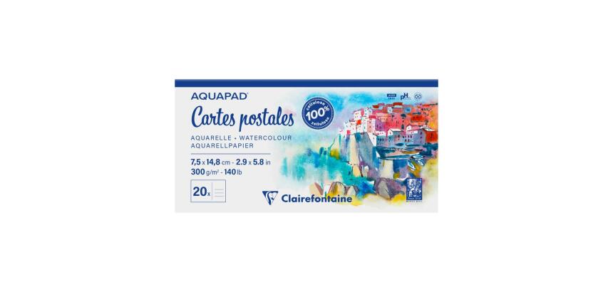 Aquapad Cartes Postales bloc collé 20F 7,5x14,8cm 300g