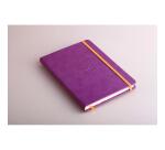 Rhodiarama carnet rembordé rigide A5 192 pages ligné papier ivoire 90g fermeture élastique - Violet