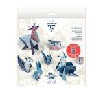 KIT ORIGAMI, Pochette de 60 feuilles 70g/m2 3 formats - Décor Animaux de la forêt - Multicolore