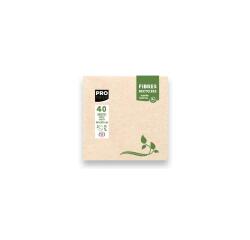 Paquet de 40 serviettes micro-gaufrées ouate recyclée 2 plis - 38x38 cm - Kraft