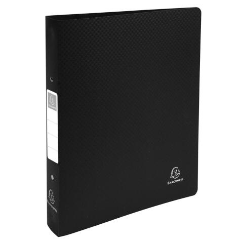 Carpeta Exacompta 2 anillas 30mm polipropileno opaco rigido 10/10 con etiqueta lomo - A4 maxi - Negro