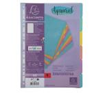 Intercalaires carte lustrée 400g/m2 Aquarel 6 positions - A4 - Couleurs assorties