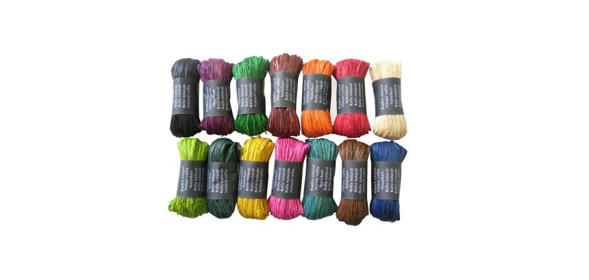 Pelote raphia naturel 50g, ass. 15coul. - Assortiment