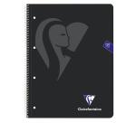 Cahier à spirale Mimesys A4+ 240 pages détachables perforées 4 trous petits carreaux et cadre en-tête 5 couleurs de bandes couverture polypropylène - Assortis