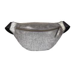 Silberne Gürteltasche aus Leder, Kleopathra, 30x16,2 cm - Silber