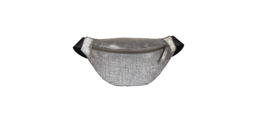 Silberne Gürteltasche aus Leder, Kleopathra, 30x16,2 cm - Silber