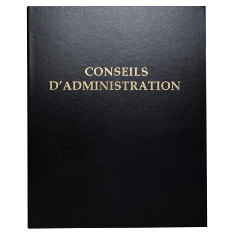 Reliure registre économique 32x26cm 4 anneaux - Conseils d'administration - Noir