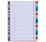 Intercalaires imprimés alphabétiques PP couleurs 12/100 AZ - A4 - Couleurs assorties