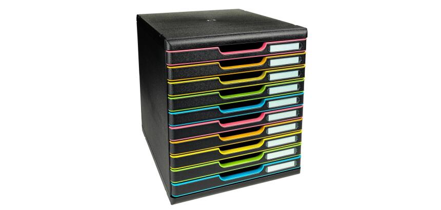 Cassettiera Modulo Black Office 10 cassetti chiusi