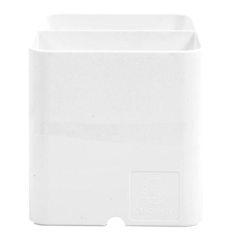 Cubiletes Pen Cube, 2 compartimentos diferentes tamaños y alturas, bloqueador de cables. OFFICE - Blanco