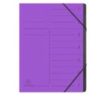 Trieur agrafé avec élastiques intérieur noir 7 compartiments - A4