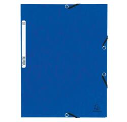 Chemise à élastique 3 rabats carte lustrée 355gm2 - A4 - Couleurs assorties