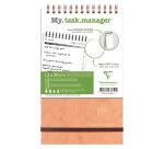 My.task.manager Age Bag bloc de bureau reliure intégrale en-tête 12x20 cm 250 pages détachables réglure DOT au verso - Tabac