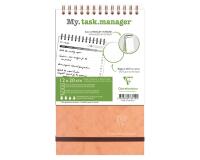 My.task.manager Age Bag bloc de bureau reliure intégrale en-tête 12x20 cm 250 pages détachables réglure DOT au verso - Tabac