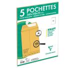 Paquet de 5 Pochettes Kraft Brun E4-260x400 mm avec Soufflet de 30 mm - Auto-Adhésives - 120g/m2 - Brun
