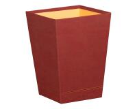 Rhodiarama corbeille à papier simili cuir italien 27x27x32 cm - Nacarat