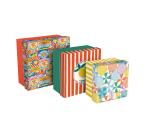 Dolce Amore, Set de 3 boîtes gigognes carrées 25x25x12 cm, 20x20x11cm, et 16x16x10 cm
