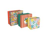 Dolce Amore, Set de 3 boîtes gigognes carrées 25x25x12 cm, 20x20x11cm, et 16x16x10 cm