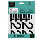 Pochette de chiffres adhésifs noirs 0-9 60 mm - Noir