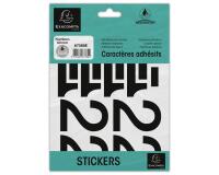 Hoesje met zelfklevende cijfers zwart 0-9 60 mm - zwart