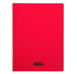 Cahier piqué 8000 POLYPRO A4 192 pages grands carreaux 90 g - Rouge