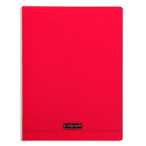 Cahier piqué 8000 POLYPRO A4 192 pages grands carreaux 90 g - Rouge