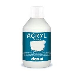 Darwi Flacon de 250 ml de Peinture Acrylique Universelle Brillante - Blanc