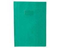 Protège-cahiers grain losange PVC 18/100ème avec porte-étiquette A4 - Vert