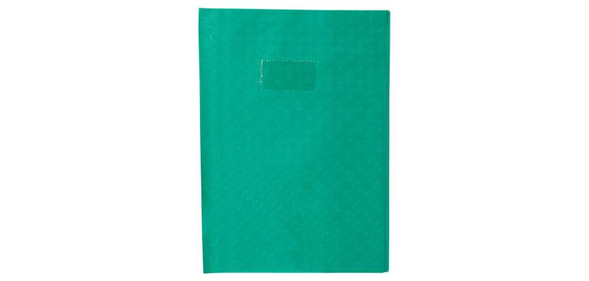 Protège-cahiers grain losange PVC 18/100ème avec porte-étiquette A4