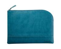 Rhodiarama pochette zippée en simili cuir - taille M (16x22 cm) - Paon
