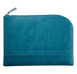 Rhodiarama pochette zippée en simili cuir - taille M (16x22 cm) - Paon