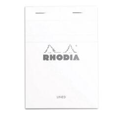 Bloc agrafé Rhodia N°13 10,5x14,8 cm 80 feuillets ligné 80g - Blanc