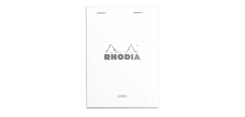 Bloc agrafé Rhodia N°13 10,5x14,8 cm 80 feuillets ligné 80g - Blanc