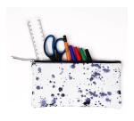 COSMICUIR Daim Trousse plate 22x11 cm Bleu foncé