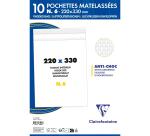 Paquet de 10 Pochettes Blanches Matelassées de Film à Bulles 220x330 mm - Auto-adhésives - Blanc