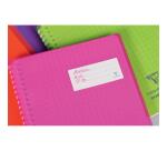 Cahier reliure intégrale enveloppante Koverbook 17x22cm 160 pages ligné + marge couverture polypropylène transparent - Rouge