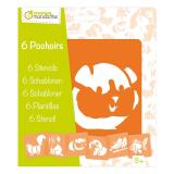 Set de 6 pochoirs enfants, Animaux familiers - Orange