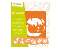 Set de 6 pochoirs enfants, Animaux familiers - Orange